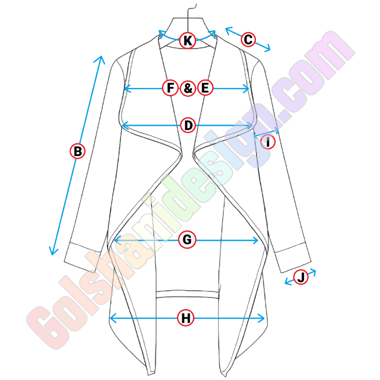 الگو کت زنانه یقه دراپه (کد۱۴۰)(سایز ۳۸ تا 50)